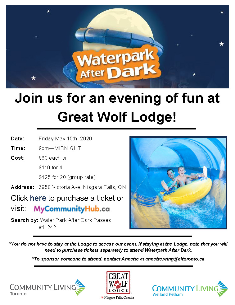 Join is for an evening of fun at Great Wolf Lodge! Click on the PDF below this image for more info. 